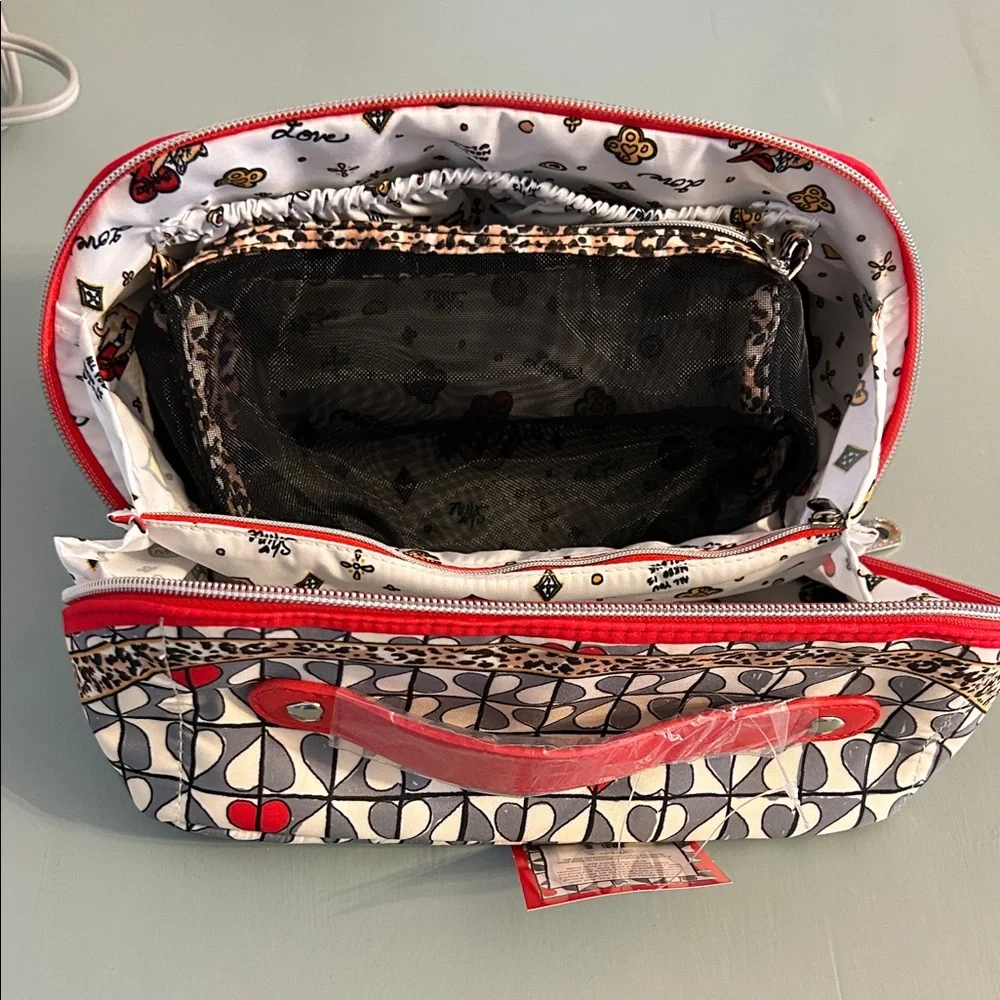 Women's Patterned Bag - Red and Black - Picture 9 of 10